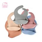 Waterproof Silicone Baby Bib Food Catching Crumb Catcher Safe Infant Toddler Kid