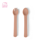 Reusable Baby Silicone Fork And Spoon Set Soft Texture For Gift
