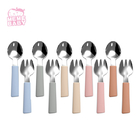 CE Approval Silicone Fork And Spoon Set Stainless Steel Spoon Fork Customized