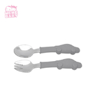 BPA Free Silicone Fork And Spoon Set Stainless Steel Reusable