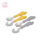 BPA Free Silicone Fork And Spoon Set Stainless Steel Reusable