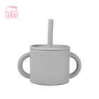 Non Toxic Food Grade Silicone Straw Cup Baby Training With Lid