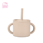 220ml LFGB Standard Infant Silicone Cup With Straw And Handle